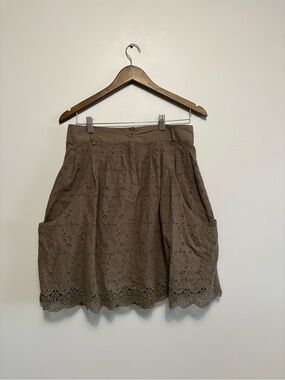Adolfo Dominguez Women’s Eyelet Skirt in Brown